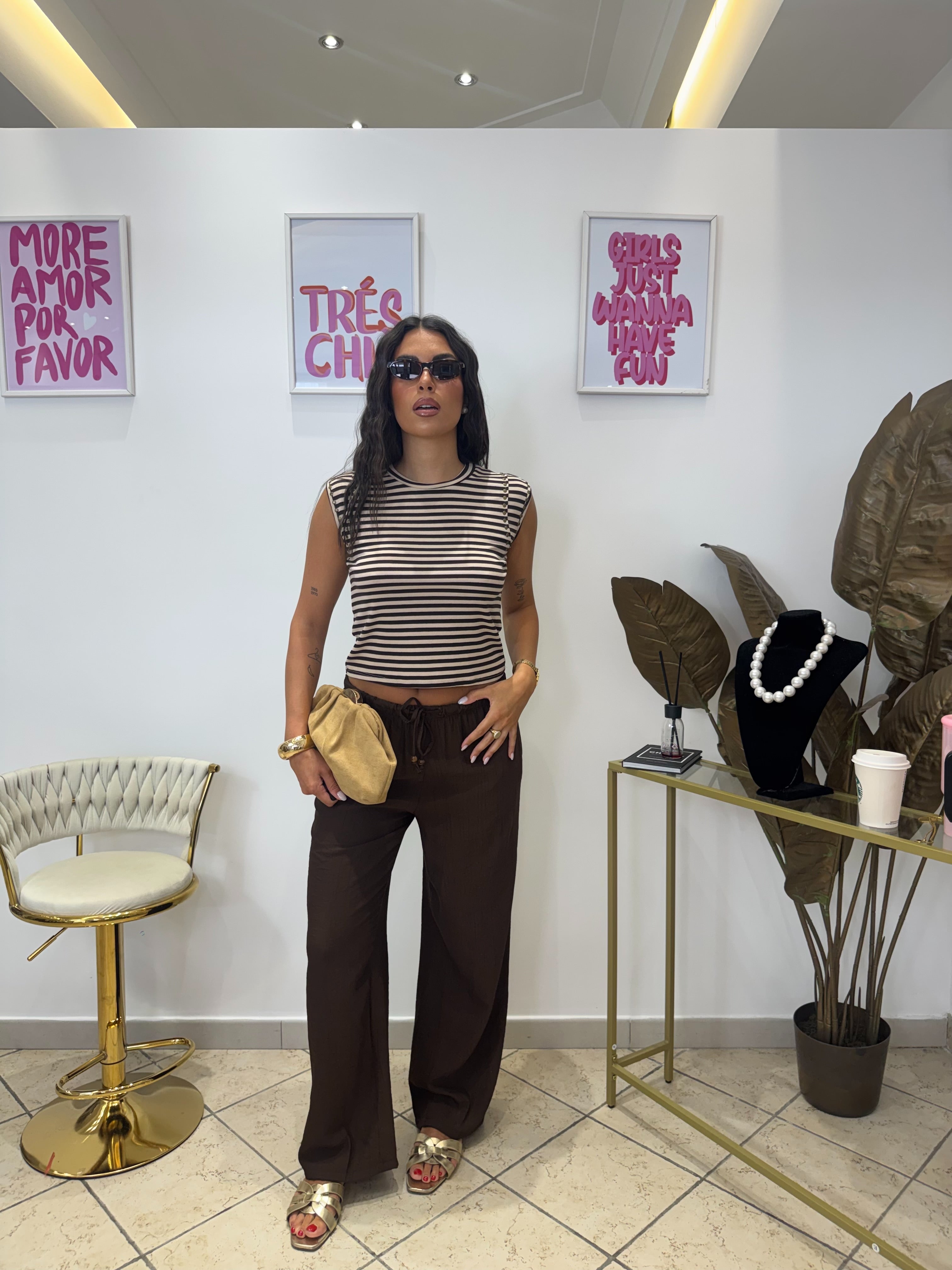 Pantalone Essential Marrone