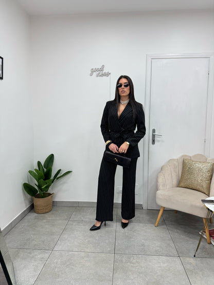 Tailleur Gessato Nero