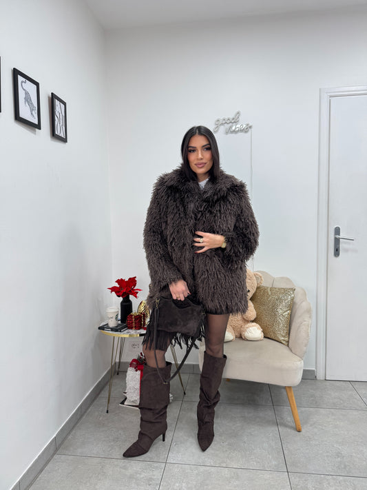 Ecopelliccia Funky Marrone