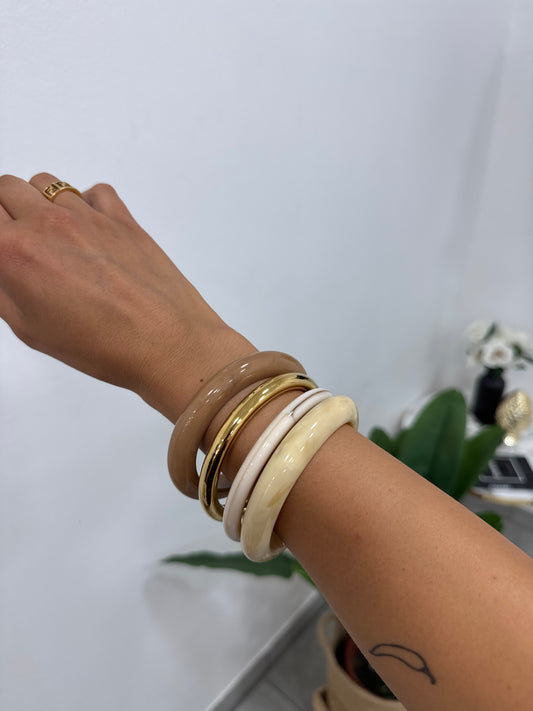 Set Bracciali Bangle Beige