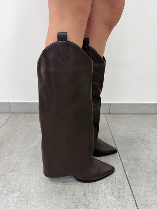 Stivali Risvolto Marroni