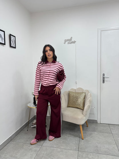 Polo Latifa Bordeaux Rosa