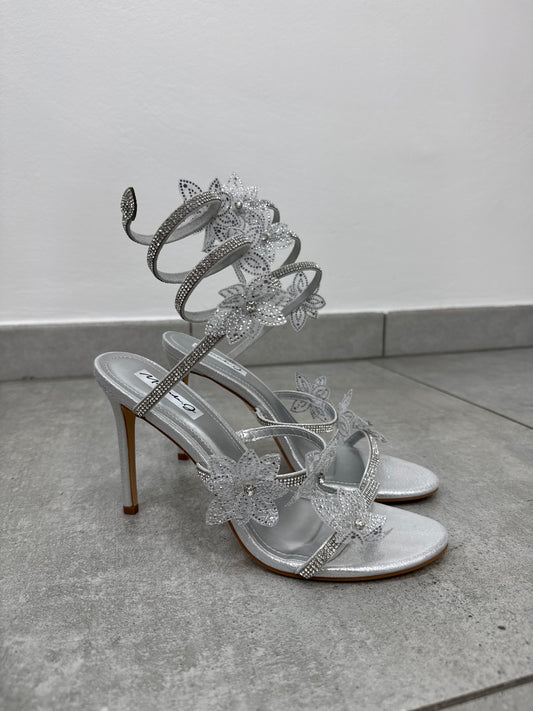 Sandali Flowers Silver