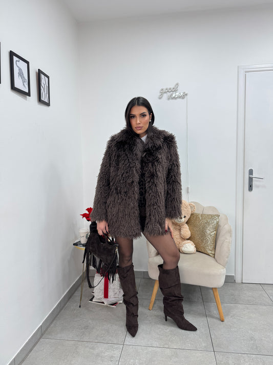 Ecopelliccia Funky Marrone