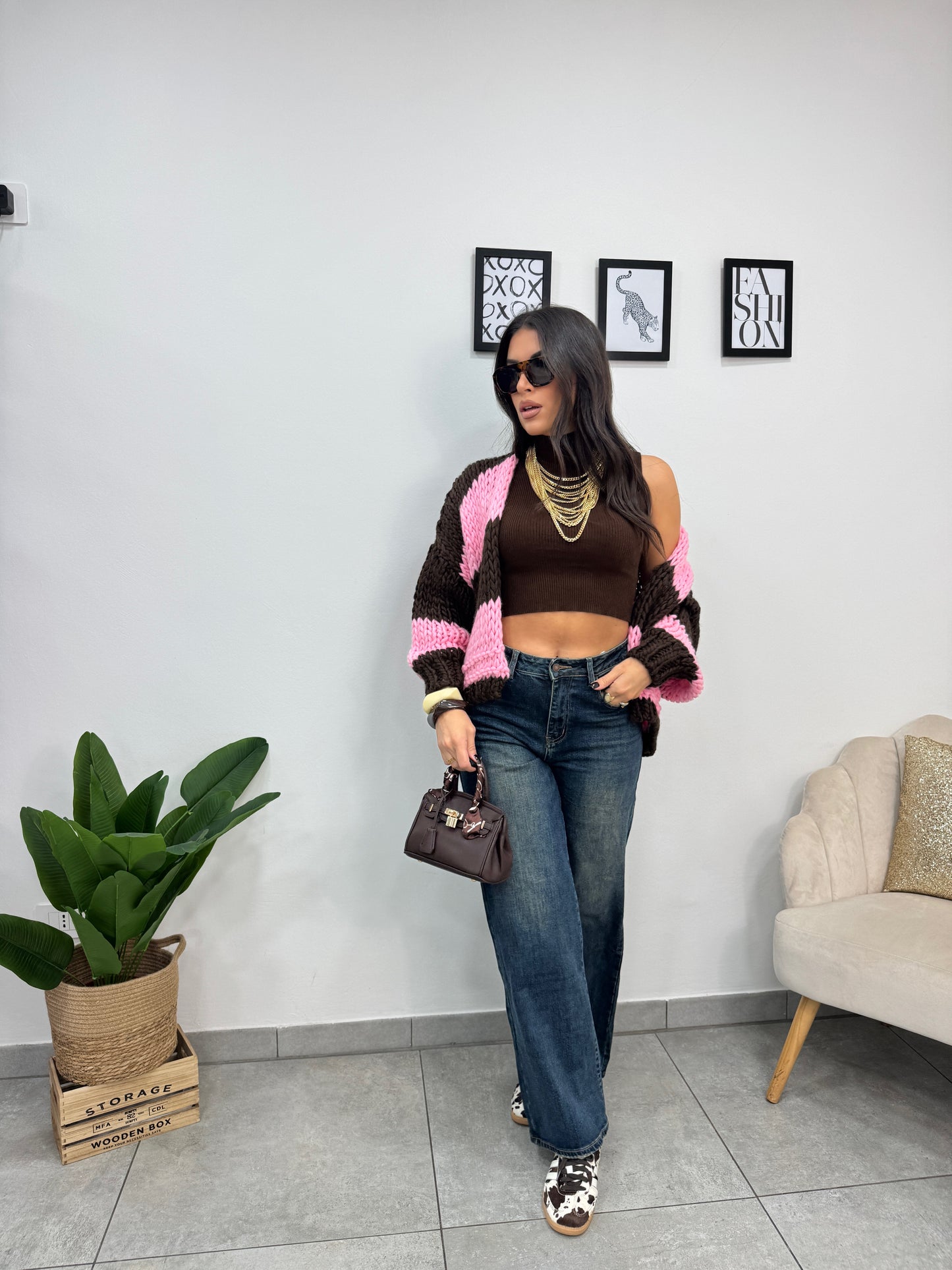 Cardigan Fluffy Rosa