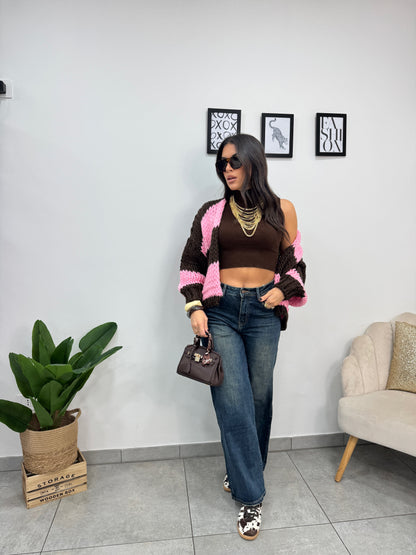 Cardigan Fluffy Rosa