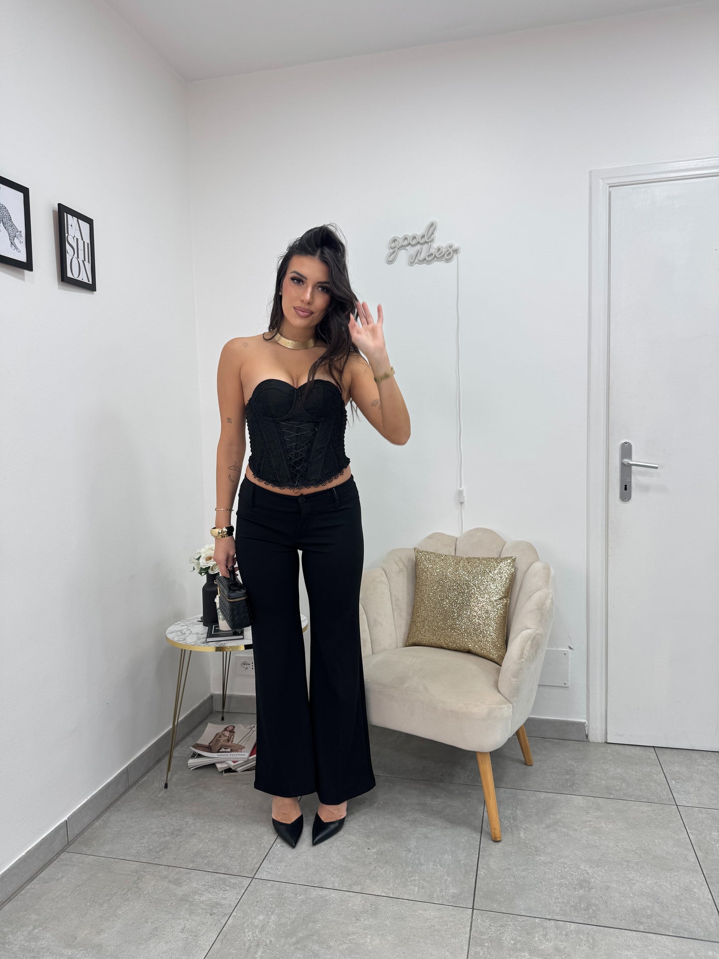 Pantalone A Zampa Nero