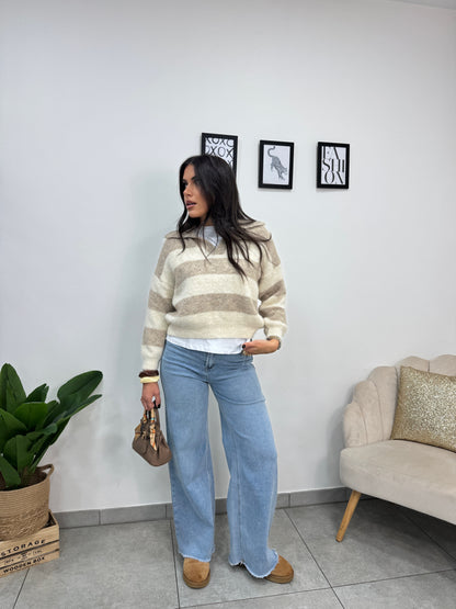 Pull Polo Beige Panna