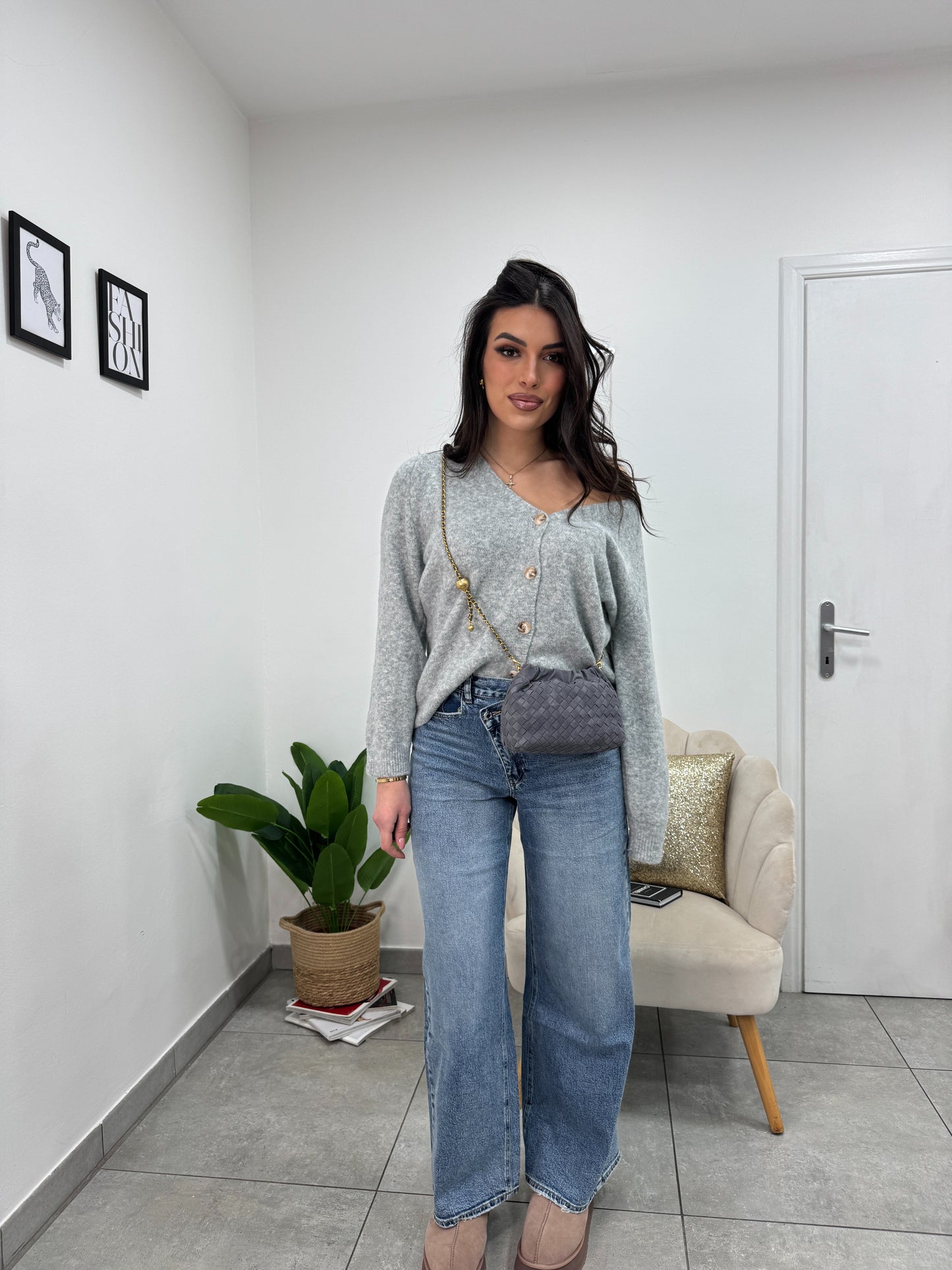 Jeans Wideleg Irregular