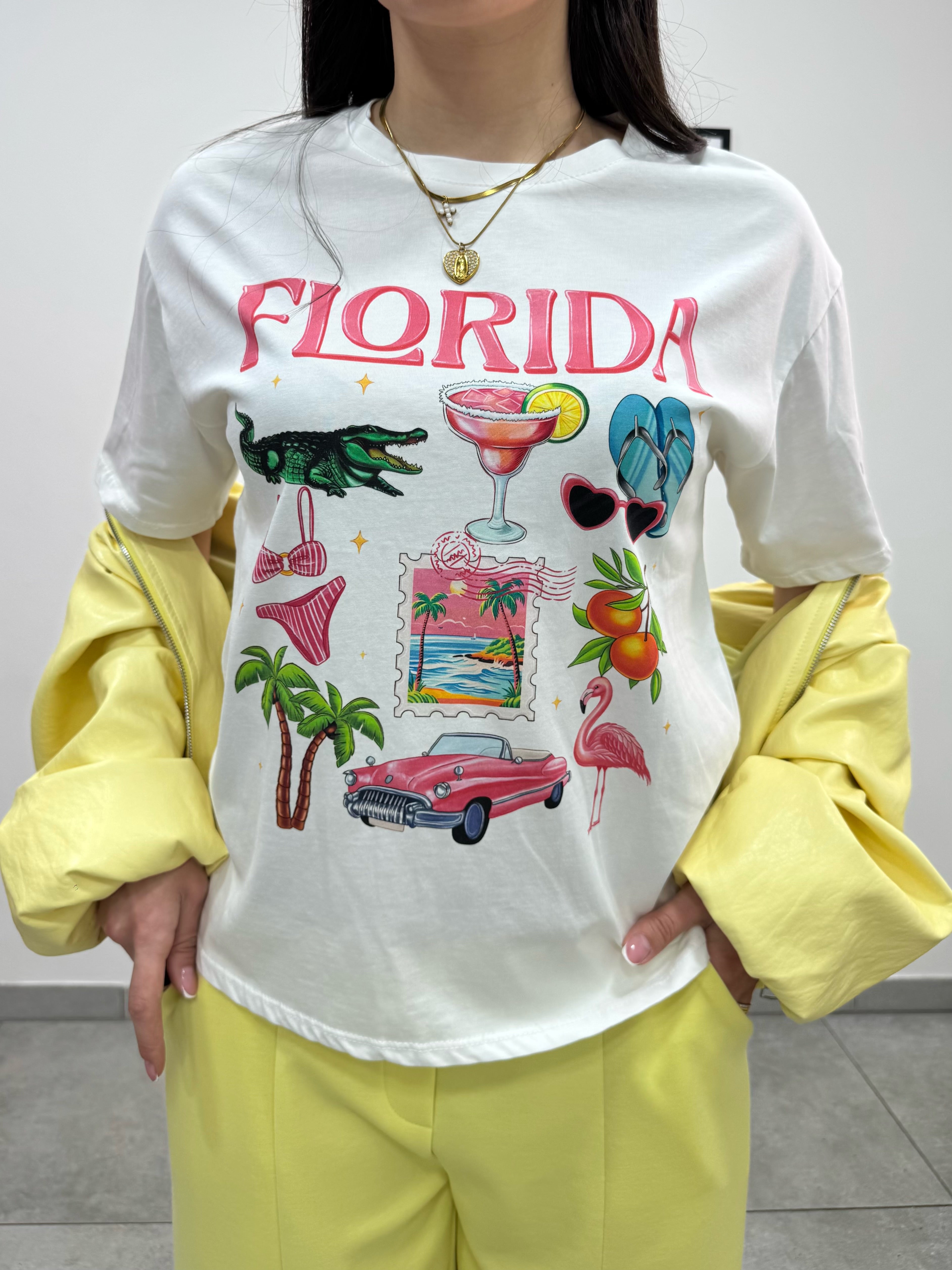 T-shirt Florida Bianca