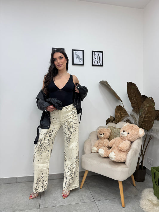 Pantalone Wideleg Animalier