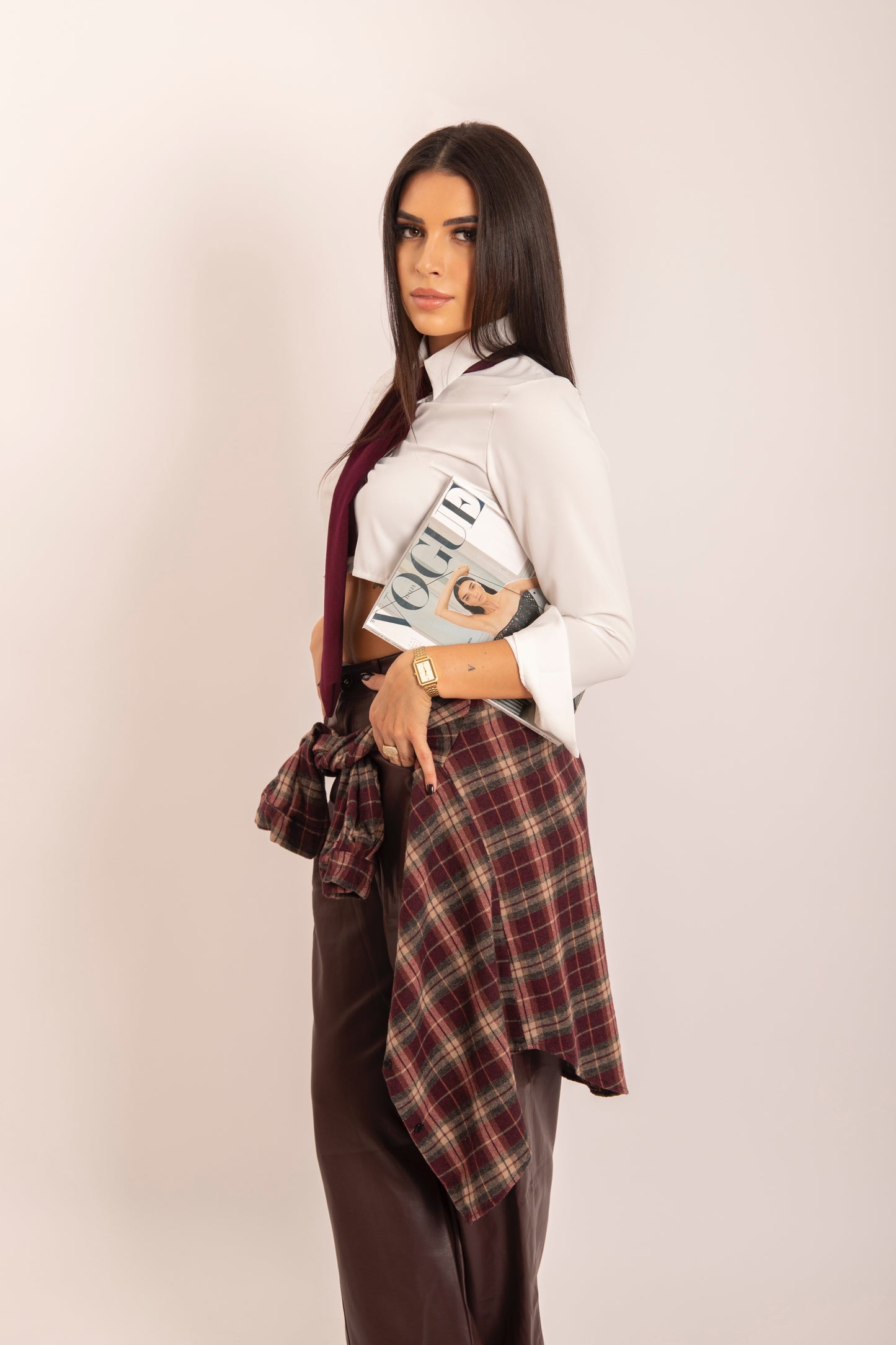 Pantalone Ecopelle Vino