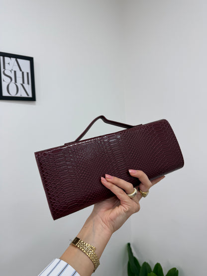Clutch Python Bordeaux