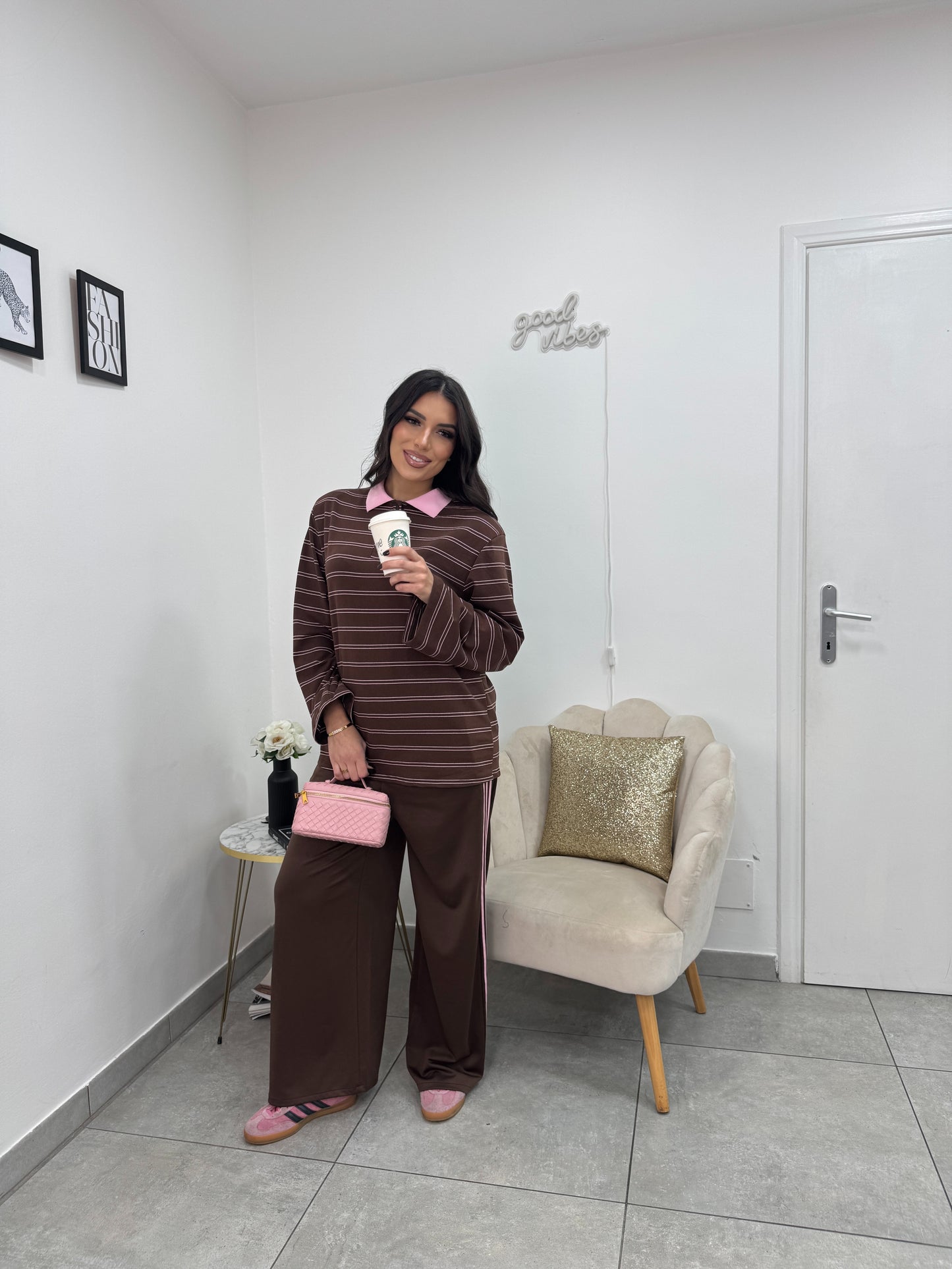 Polo Giselle Marrone Rosa