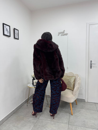 Jeans Denim Camouflage Bordeaux