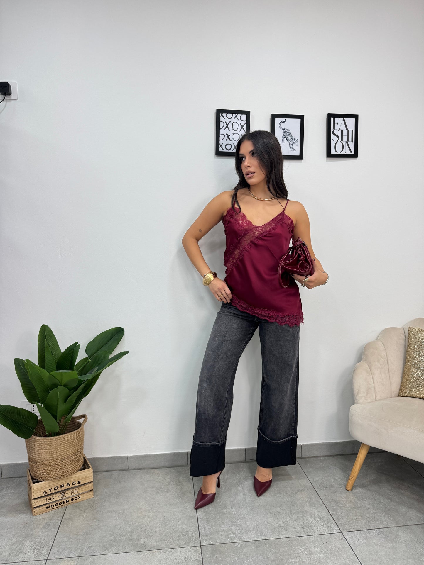 Top Annabelle Bordeaux