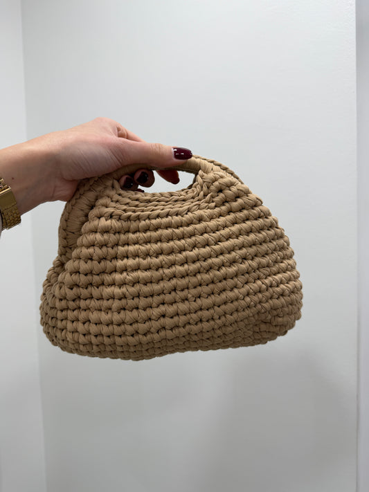 Clutch Bag Crochet Beige