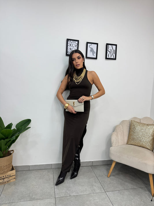 Abito Elodie Lungo Marrone