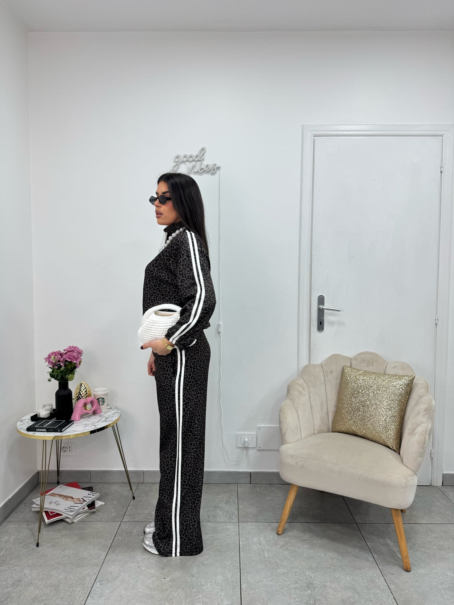 Cord Tuta Leopard Black