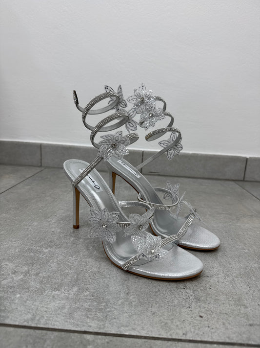 Sandali Flowers Silver