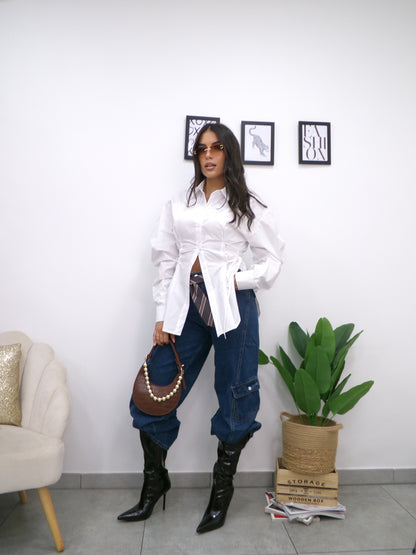 Camicia Stringhe Bianca
