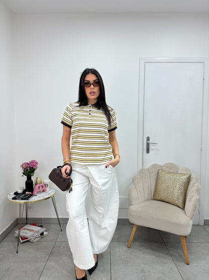 Maglia Polo Zoe Marrone Gialla