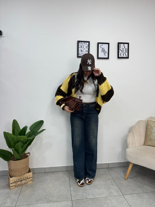 Cardigan Fluffy Giallo