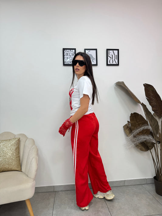 Pantaloni Bande Rosso