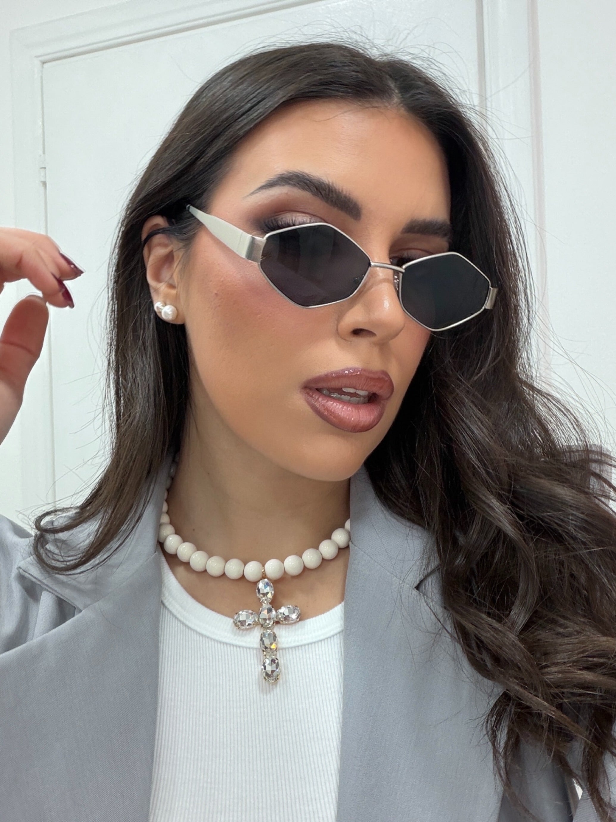 Collana Cross Bianca