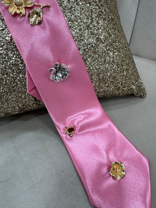 Cravatta Flowers Rosa
