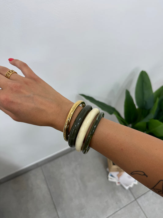 Set Bracciali Bangle Verde