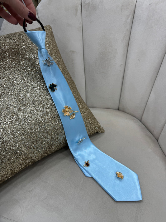 Cravatta Flowers Azzurra