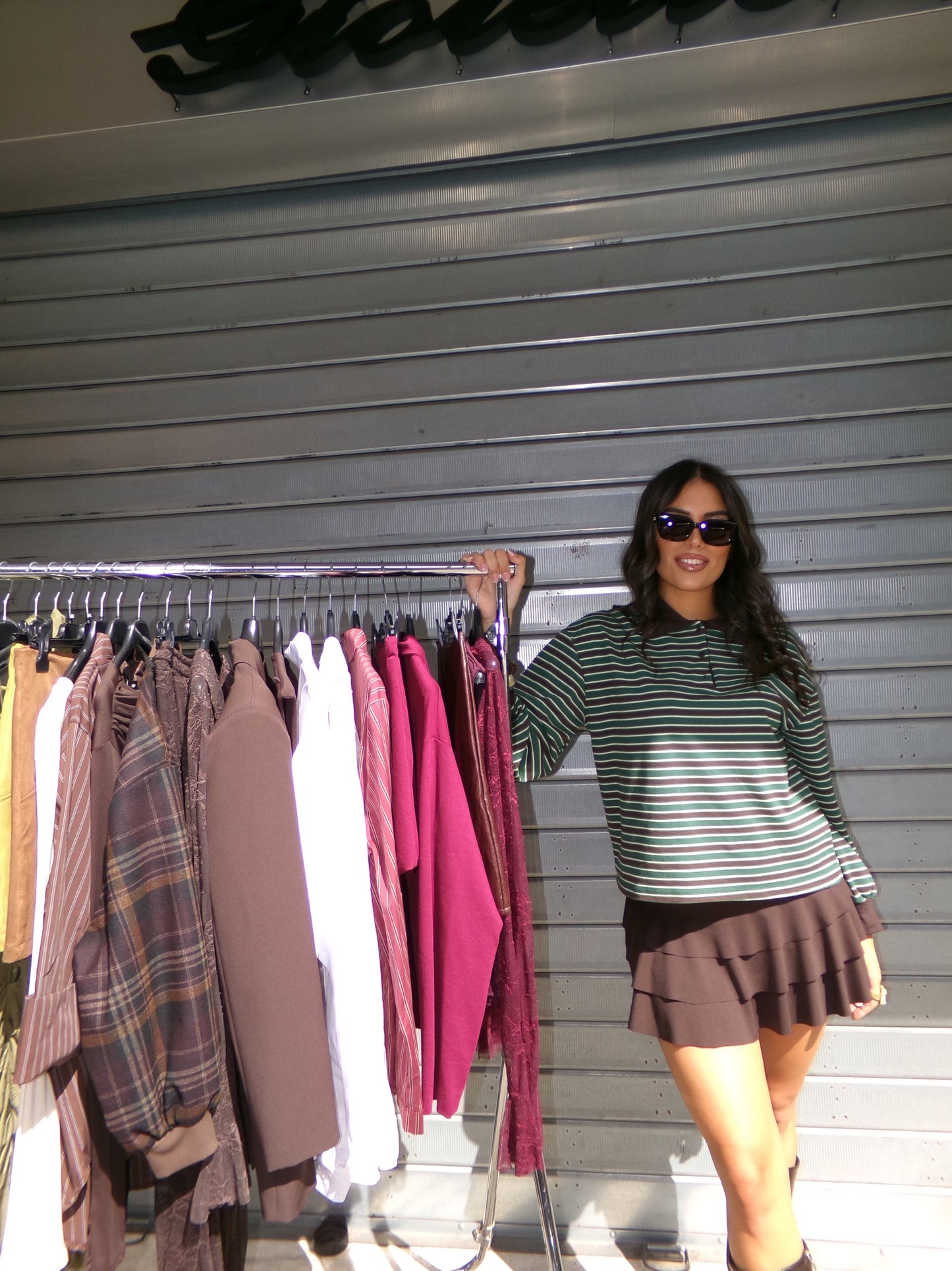 Polo Righe Verde Marrone