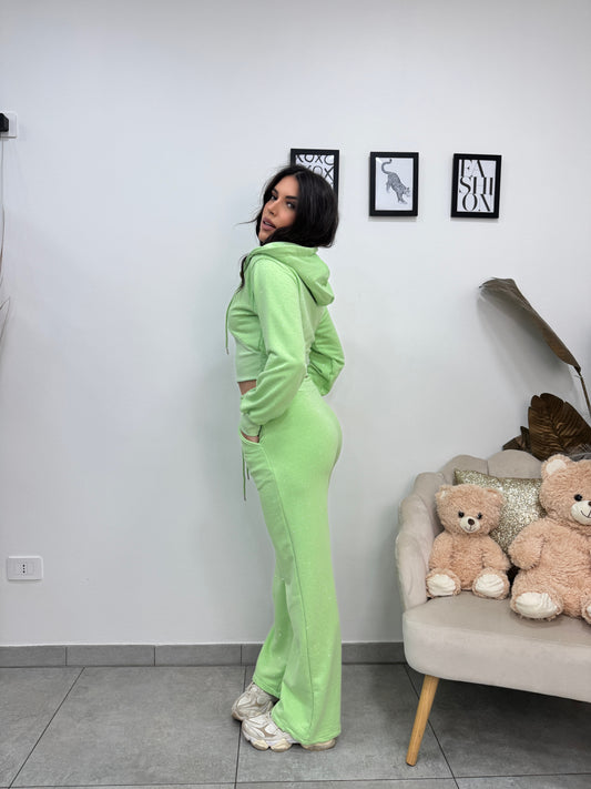 Cord Tuta Strass Verde