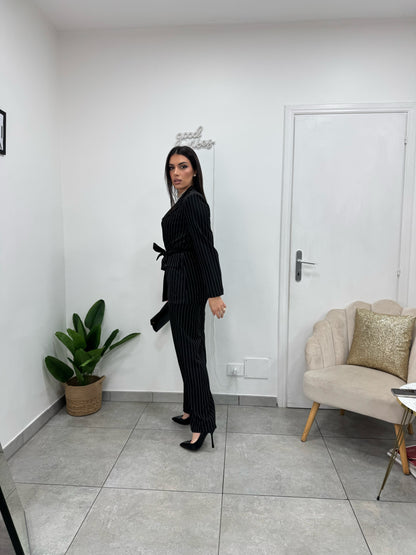 Tailleur Gessato Nero