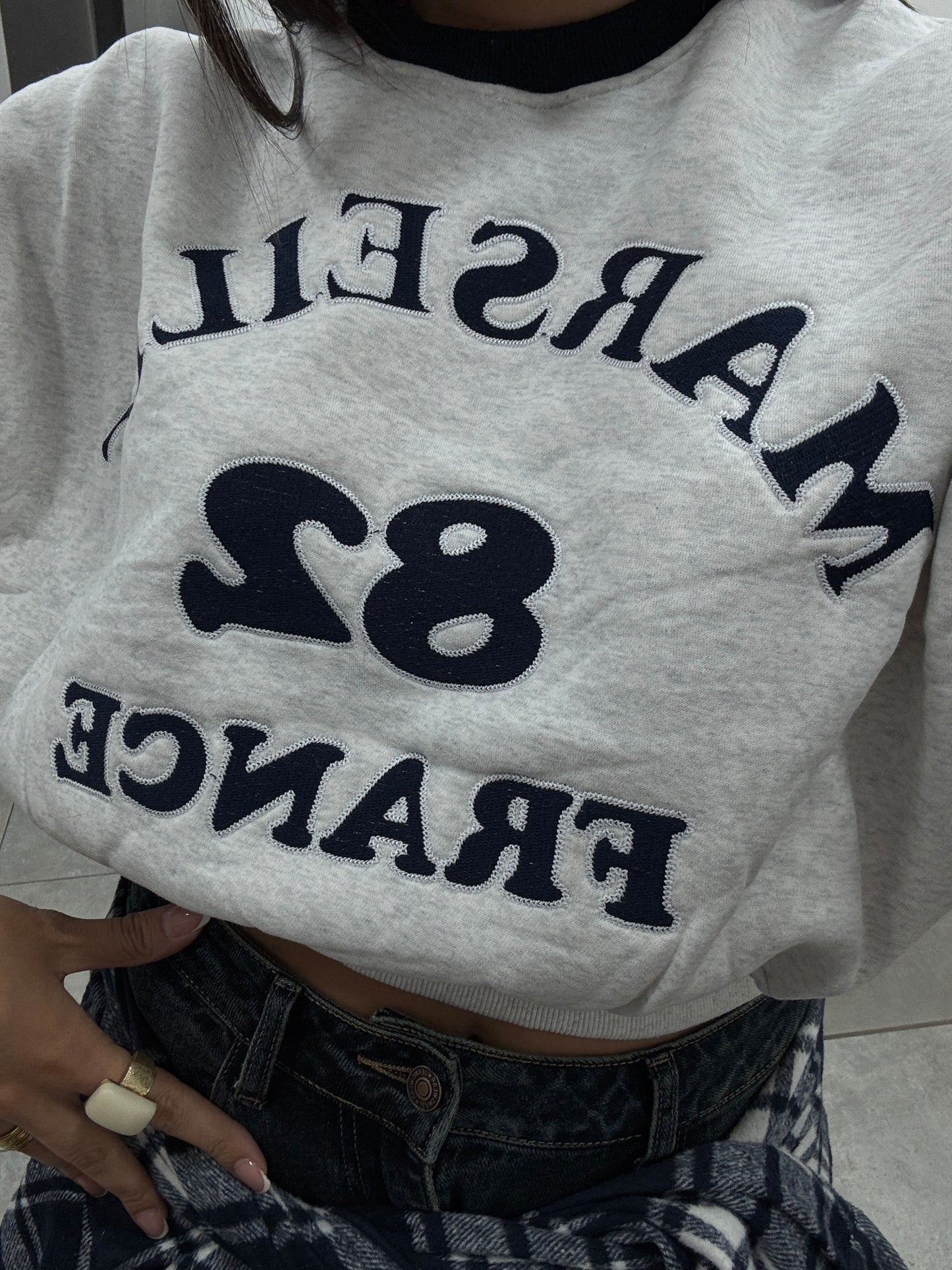 Felpa Marsiglia Grigia/Blu