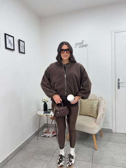 Leggins Lucido Marrone