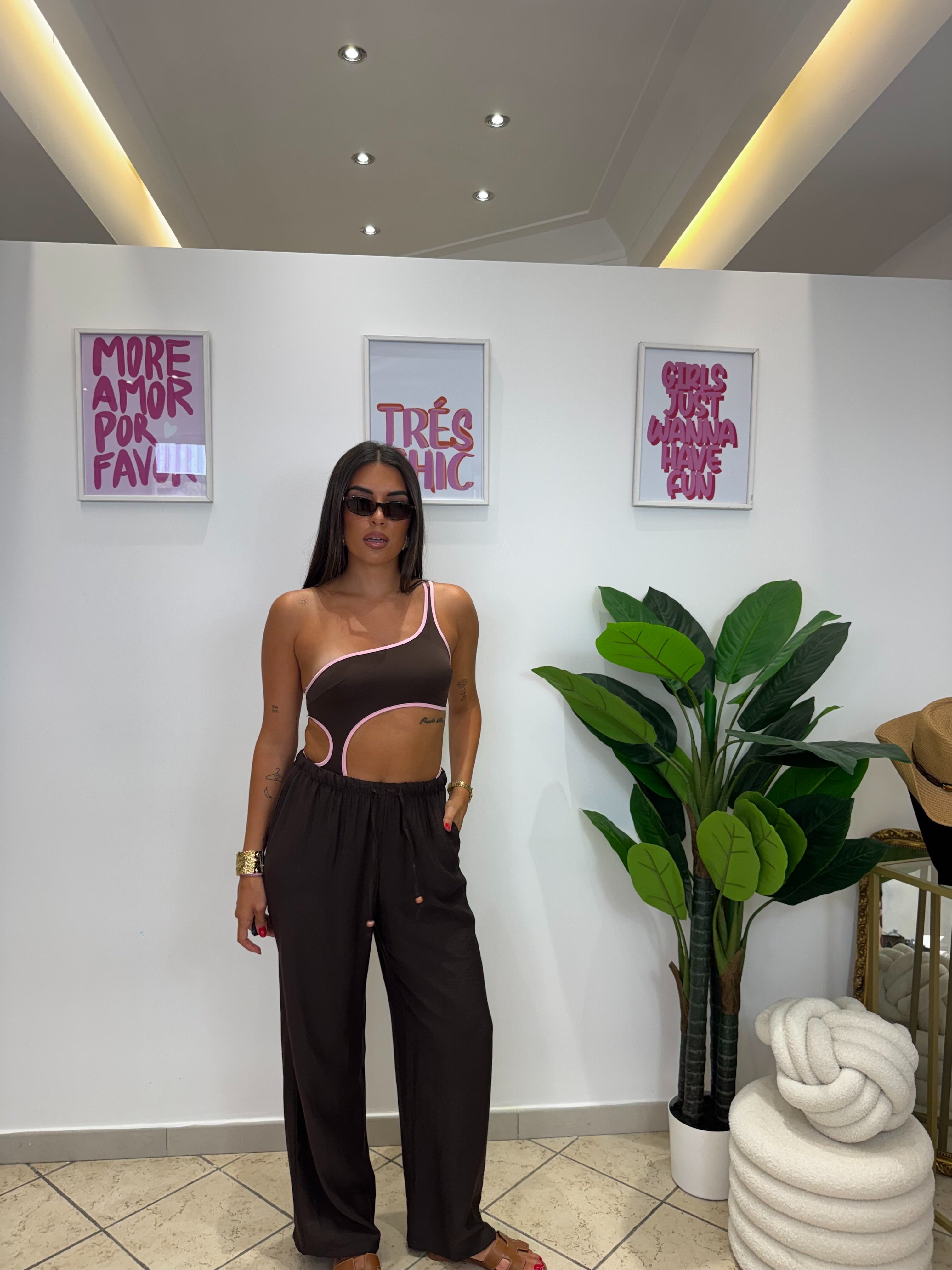 Pantalone Essential Marrone