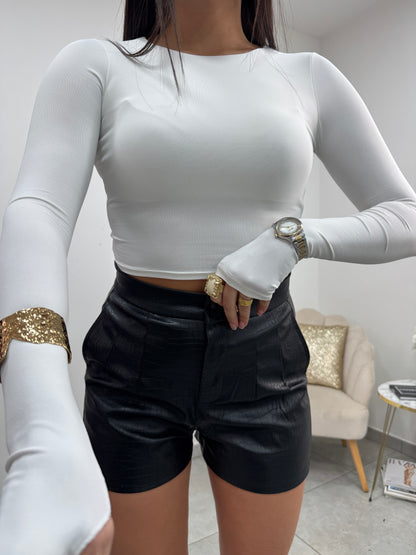 Pantaloncino Ecopelle Croc