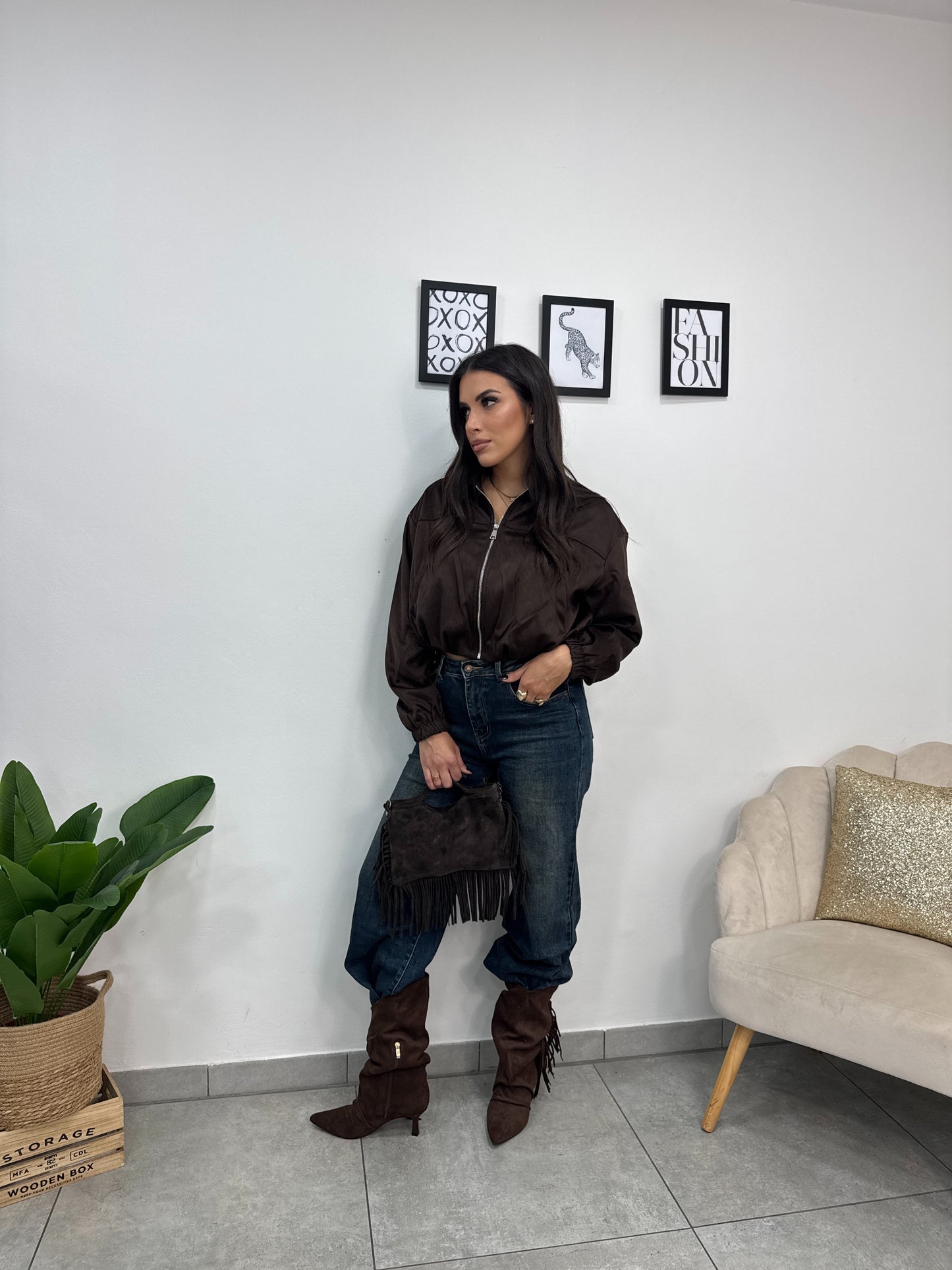 Bomber Camoscio Brownie