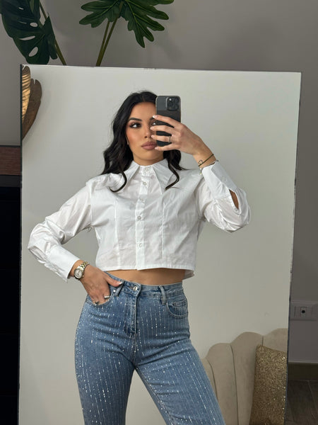 Camicia Crop Strutturata