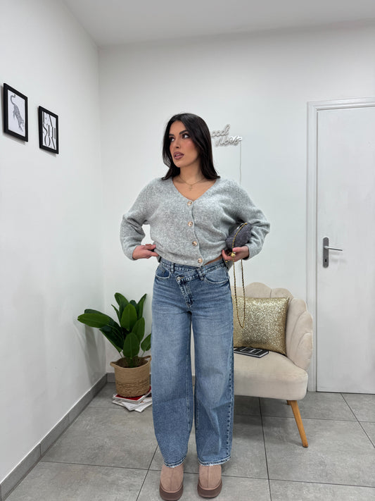 Jeans Wideleg Irregular