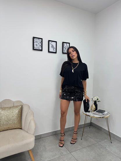 Gonna Paillettes Nera