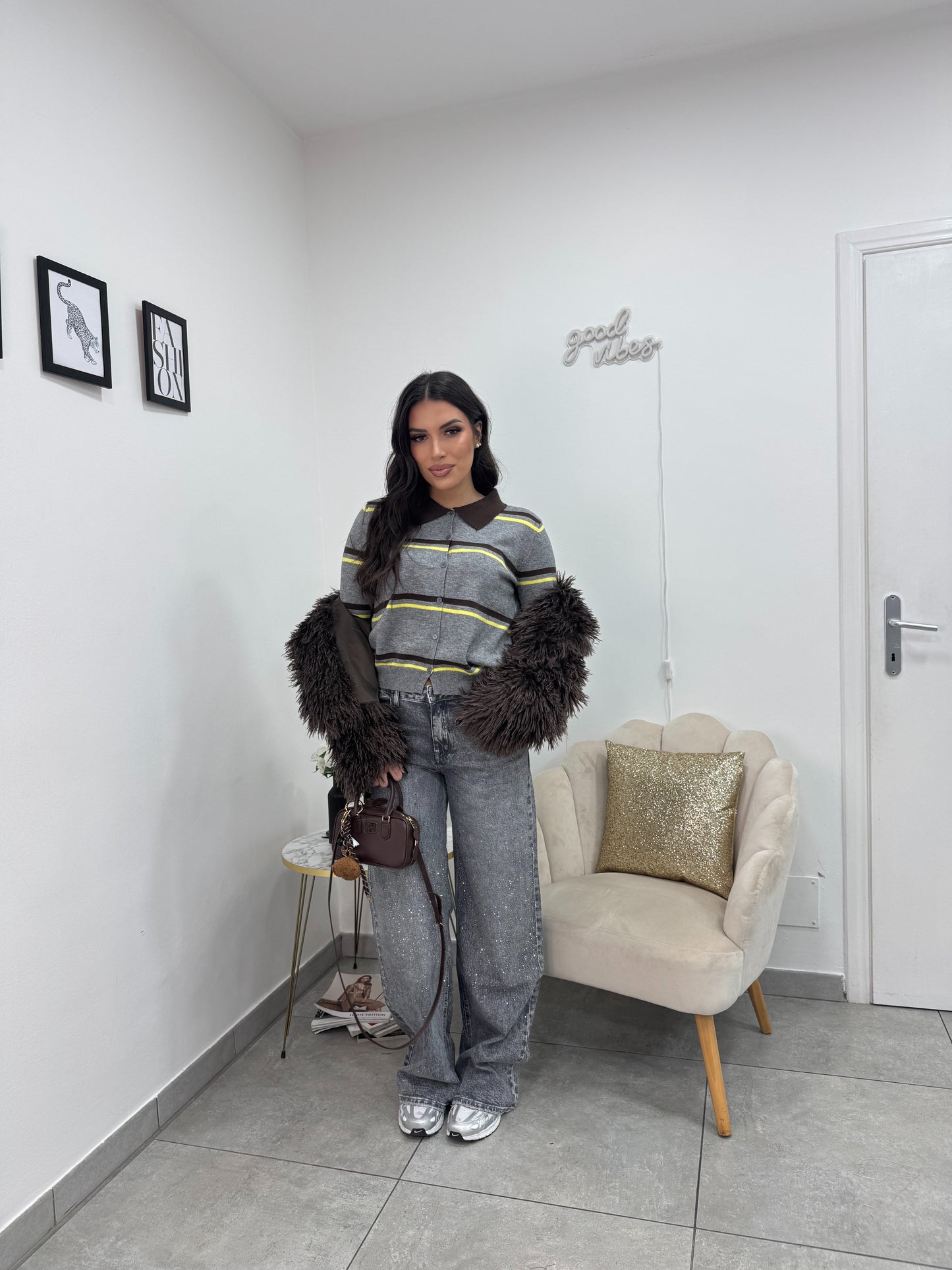 Cardigan Polo Grigio