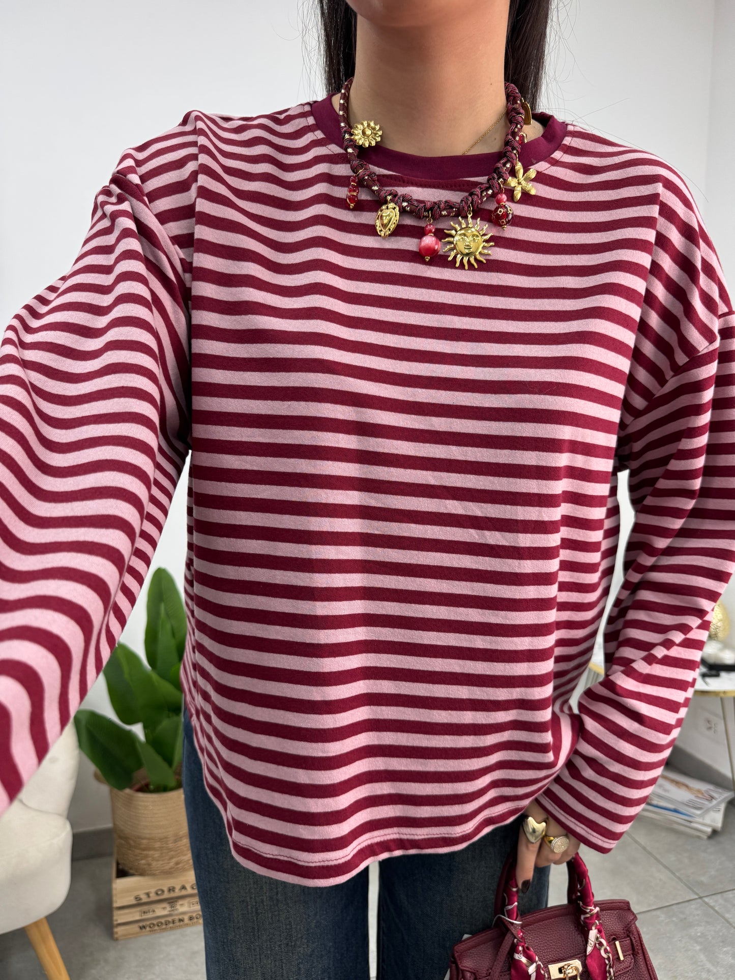 Collana Corda Bordeaux