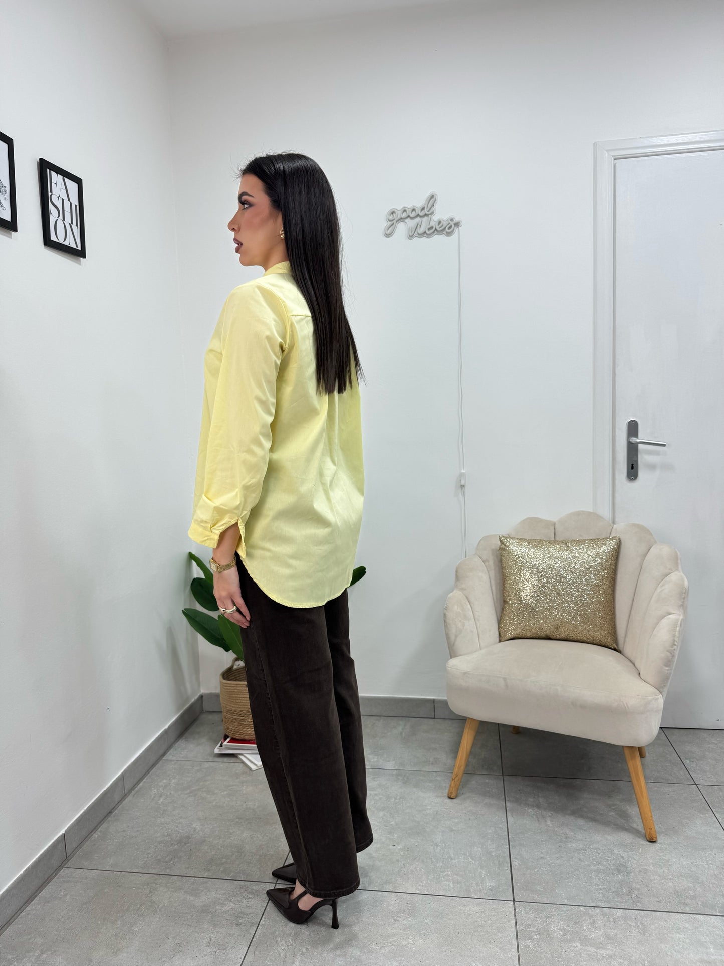 Camicia Cotone Gialla