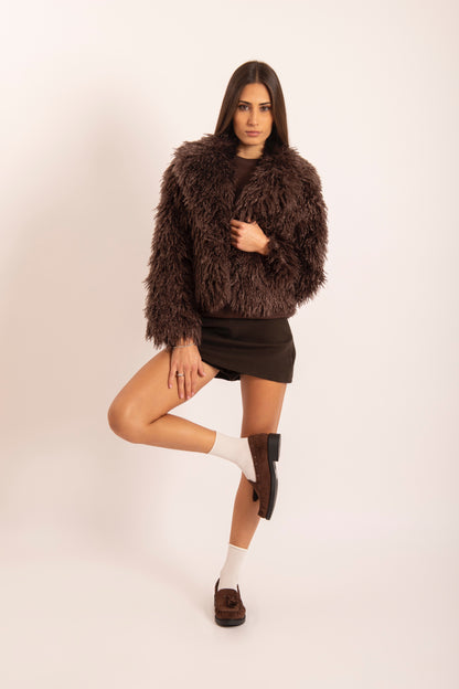 Ecopelliccia Crazy Marrone