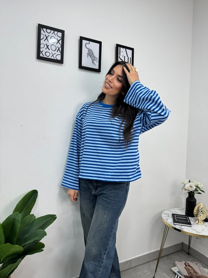Maglia Righe Blu Azzurra