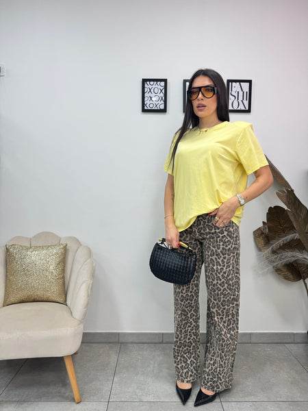 T-shirt Over Spalline Gialla