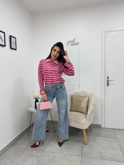 Polo Latifa Rosa Bordeaux